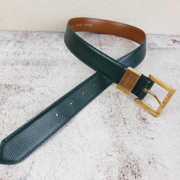 Vintage Cipriani Leather Belt Glazed Cowhide Art Deco Minimalist Preppy size S main image 5